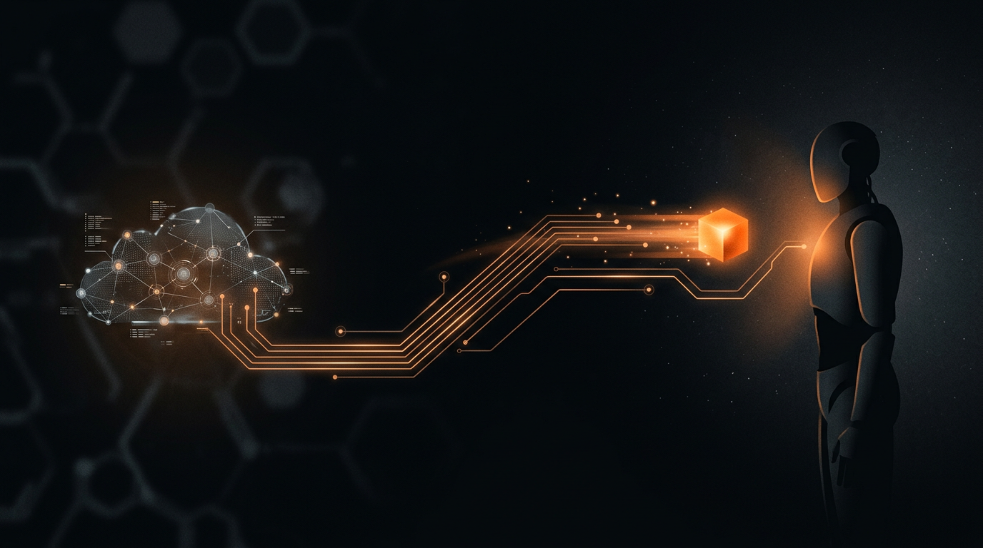 Amber skill file binary streaming through circuit traces from a training cloud to a humanoid robot — runtime deployment